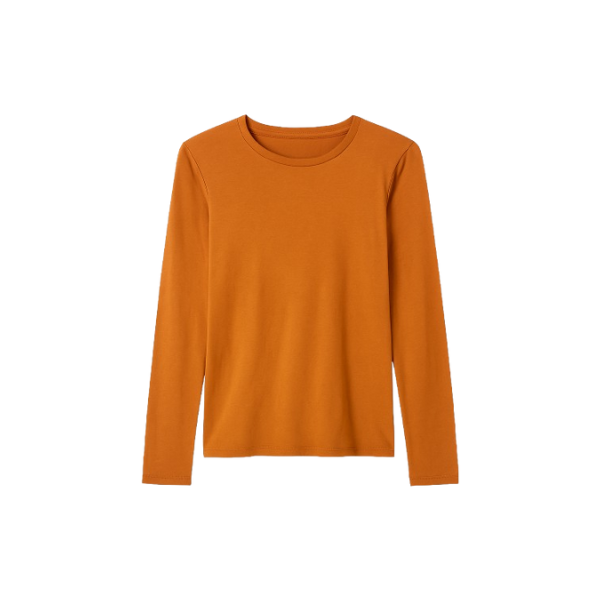 Wolfeel Women's Spring Autumn 100% Cotton T-shirt Bottoming Basic Solid Lady Long Sleeve Loose Tops Shirts Oversized T Shirt