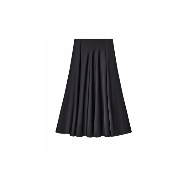 Wolfeel Elegant Satin Loose Women Skirt High Waist Maxi Skirts Streetwear Classic Long Skirt Fashion Female Black Skirt