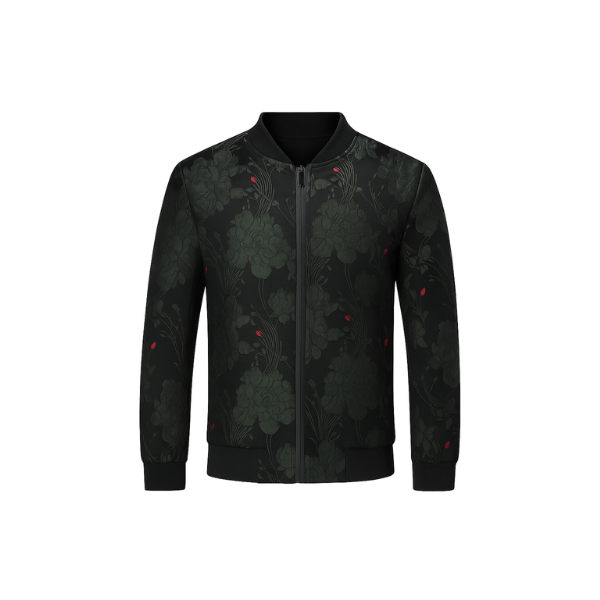 Men's Slim Fit Jacquard Bomber Jacket - Spring