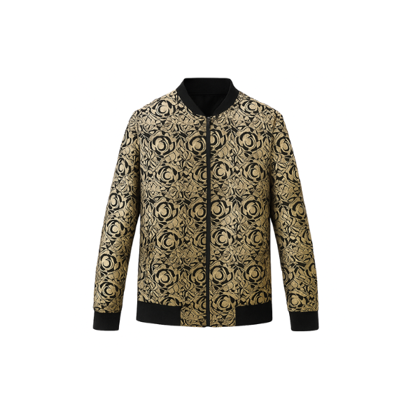 Men's Slim Fit Jacquard Bomber Jacket - Spring