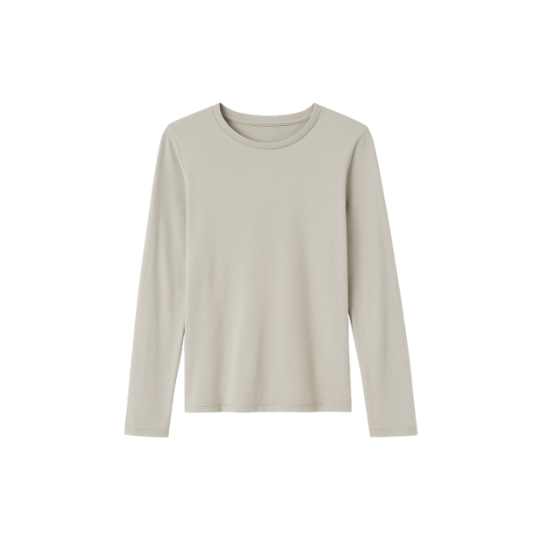 Wolfeel Women's Spring Autumn 100% Cotton T-shirt Bottoming Basic Solid Lady Long Sleeve Loose Tops Shirts Oversized T Shirt