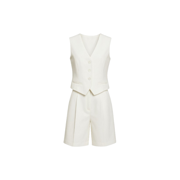 Wolfeel Summer Womem Chic Vest Shorts Suit Two-Piece Set Office Ladies Chic 2 Piece Sets Womens Outfits