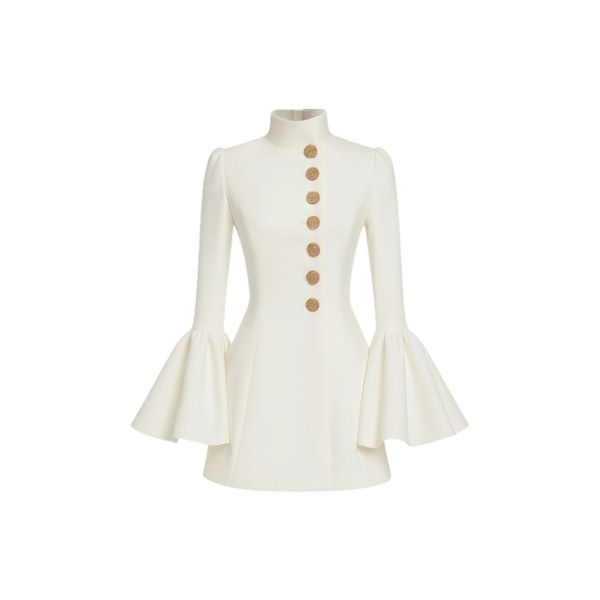 Elegant Blazer Dress with High Neck for Everyday Wear, Women's Mini Dress