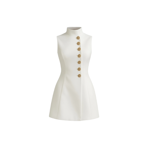 Elegant Blazer Dress with High Neck for Everyday Wear, Women's Mini Dress