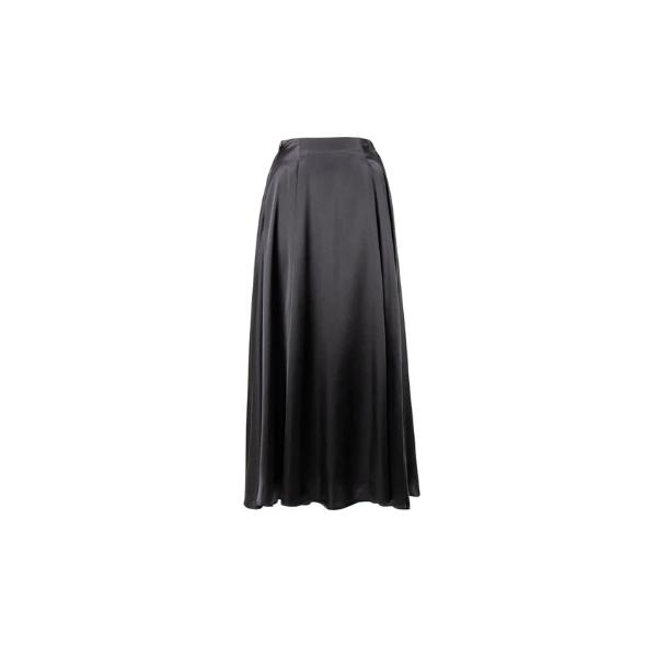 Wolfeel Elegant Satin Loose Women Skirt High Waist Maxi Skirts Streetwear Classic Long Skirt Fashion Female Black Skirt