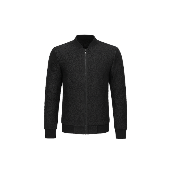Men's Slim Fit Jacquard Bomber Jacket - Spring
