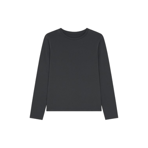 Wolfeel Women's Spring Autumn 100% Cotton T-shirt Bottoming Basic Solid Lady Long Sleeve Loose Tops Shirts Oversized T Shirt