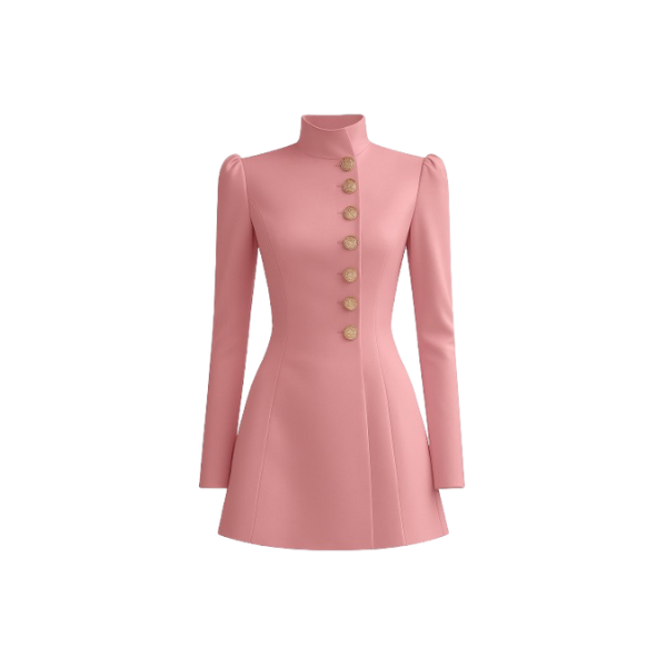 Elegant Blazer Dress with High Neck for Everyday Wear, Women's Mini Dress